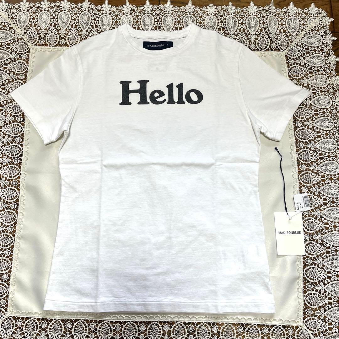 ★マディソンブルー★Hello Tシャツ★ホワイト 01（S）サイズ 阪急購入