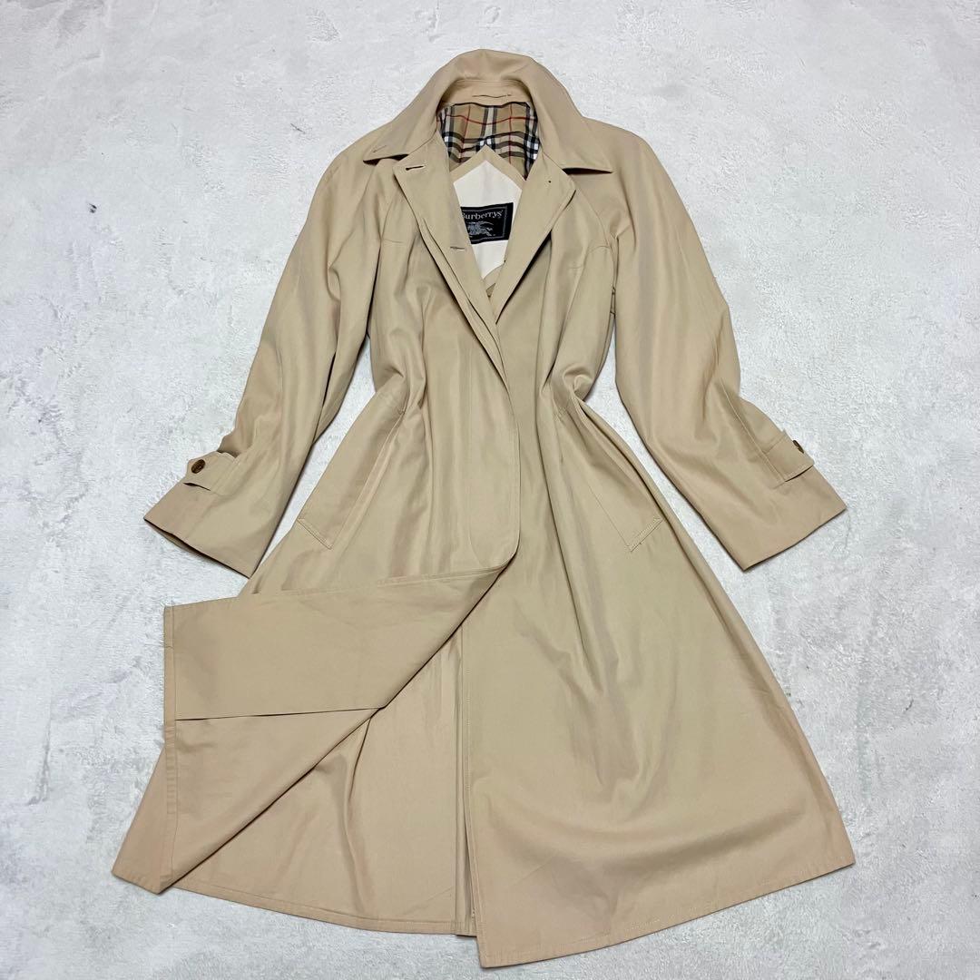 バーバリー　スプリングコート　ロングコート　103 裏ノバチェック　しなやか　M