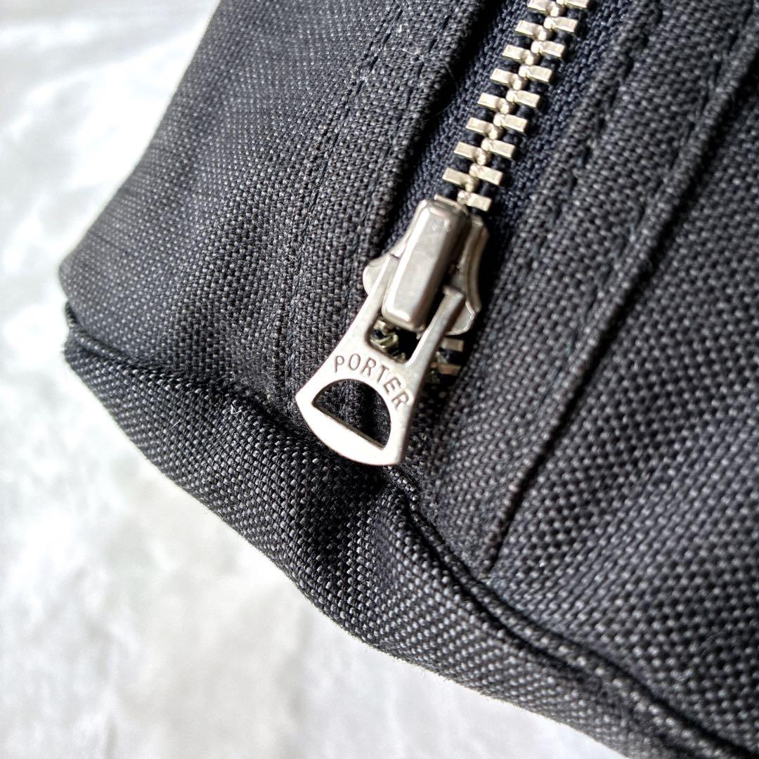 美品 ポーター PORTER スモーキー ミニボストン ドラムバッグ 黒 デニム