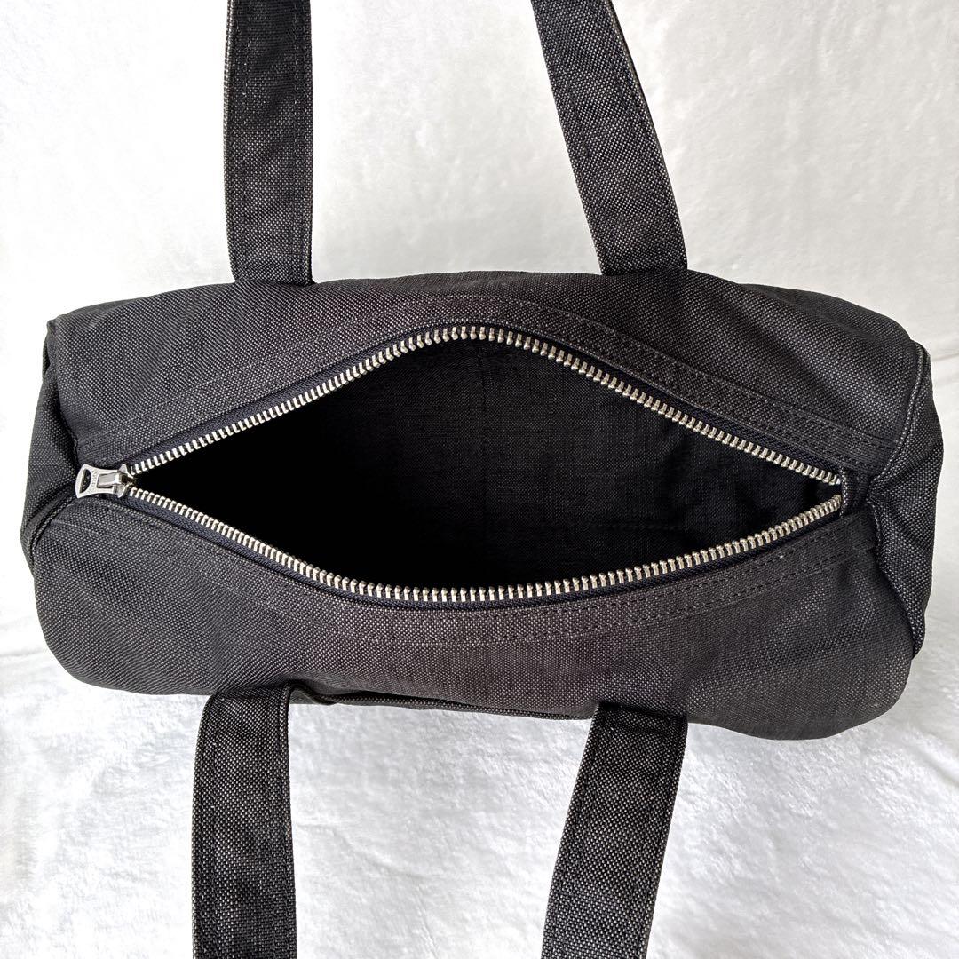 美品 ポーター PORTER スモーキー ミニボストン ドラムバッグ 黒 デニム
