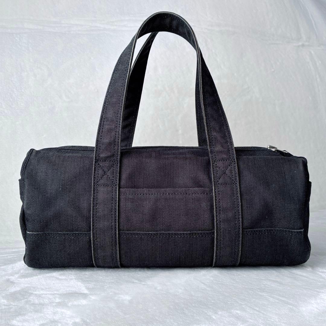 美品 ポーター PORTER スモーキー ミニボストン ドラムバッグ 黒 デニム