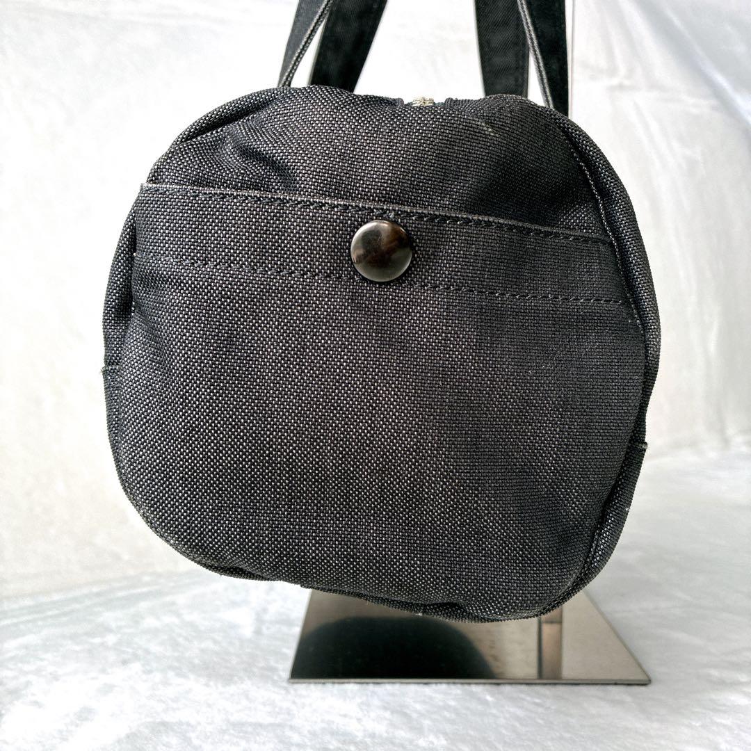 美品 ポーター PORTER スモーキー ミニボストン ドラムバッグ 黒 デニム