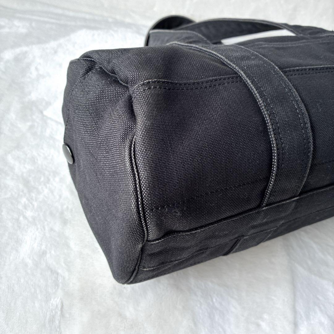 美品 ポーター PORTER スモーキー ミニボストン ドラムバッグ 黒 デニム