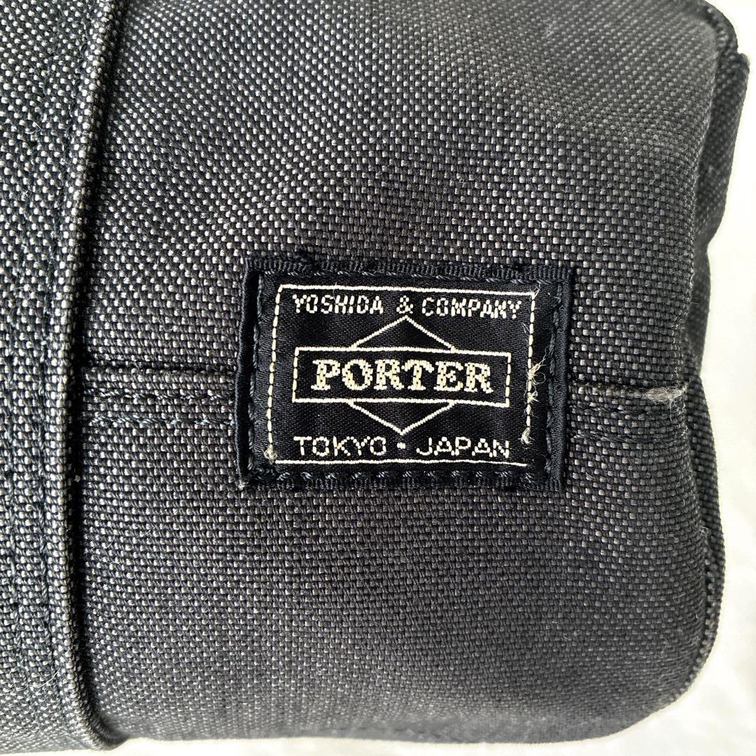 美品 ポーター PORTER スモーキー ミニボストン ドラムバッグ 黒 デニム