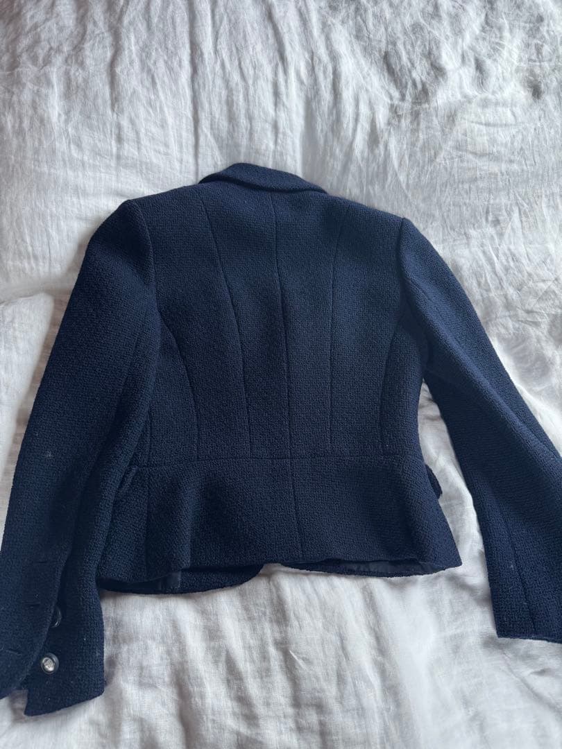 メル　CHANEL ツイード　ジャケット　ネイビー