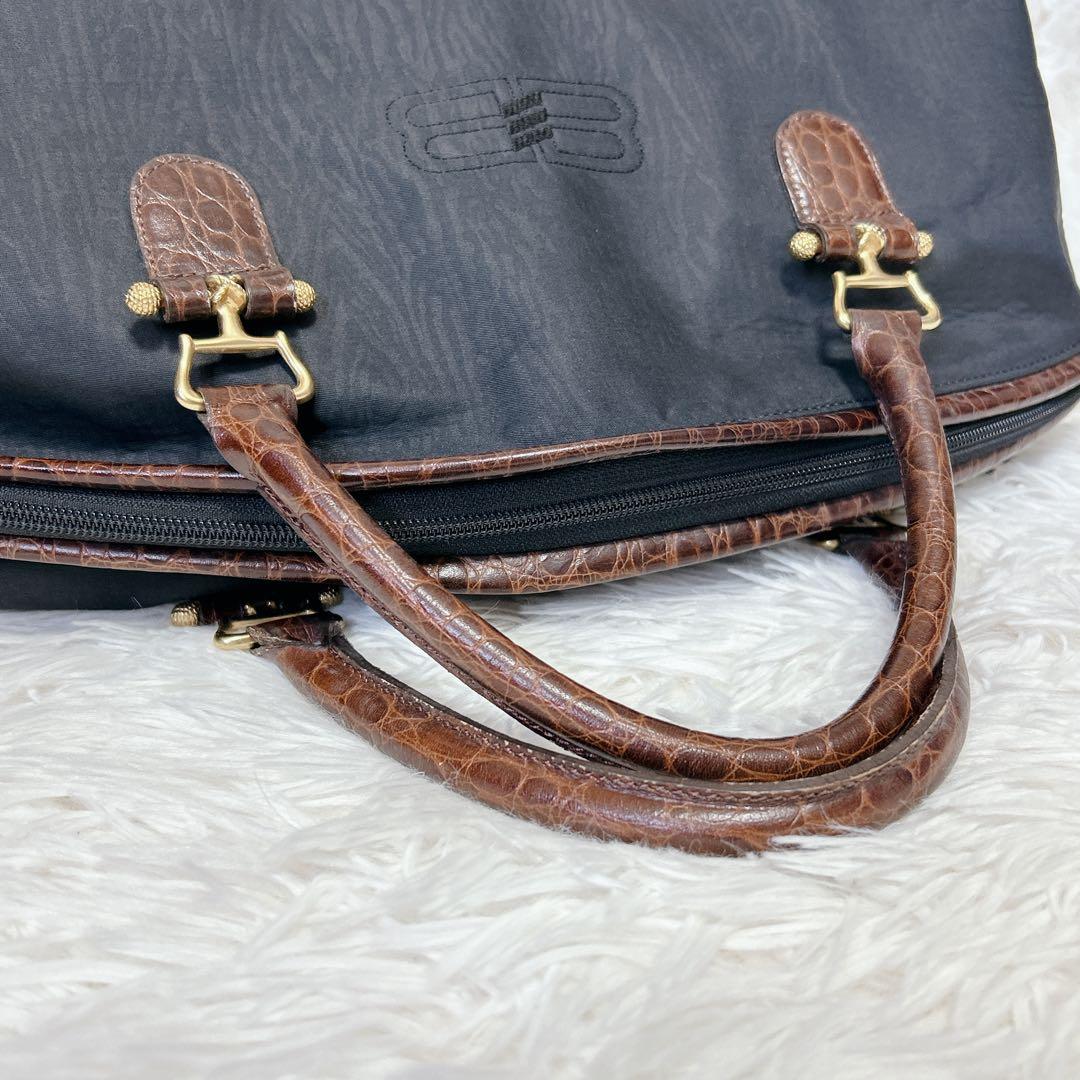 ✨美品✨BALENCIAGA バレンシアガ デカロゴ ナイロン ボストンバッグ