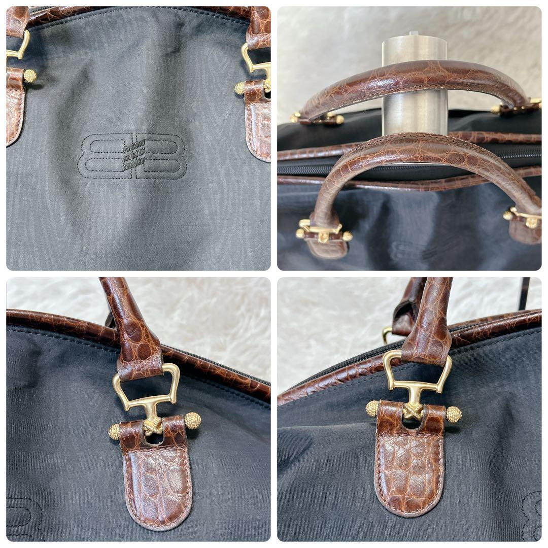 ✨美品✨BALENCIAGA バレンシアガ デカロゴ ナイロン ボストンバッグ