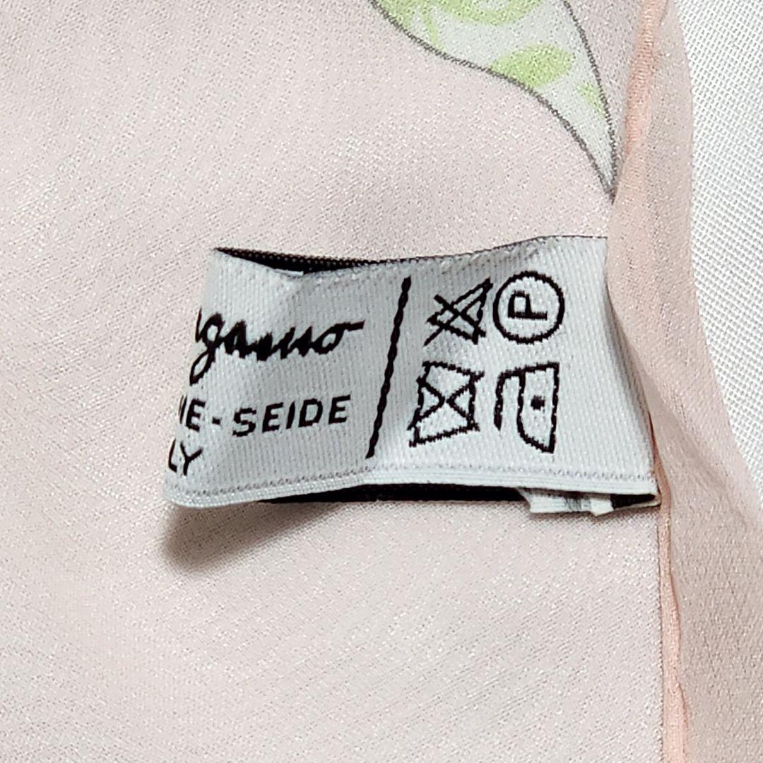 未使用品 ★Ferragamo★ ストール シフォン ガンチーニ リボン ピンク