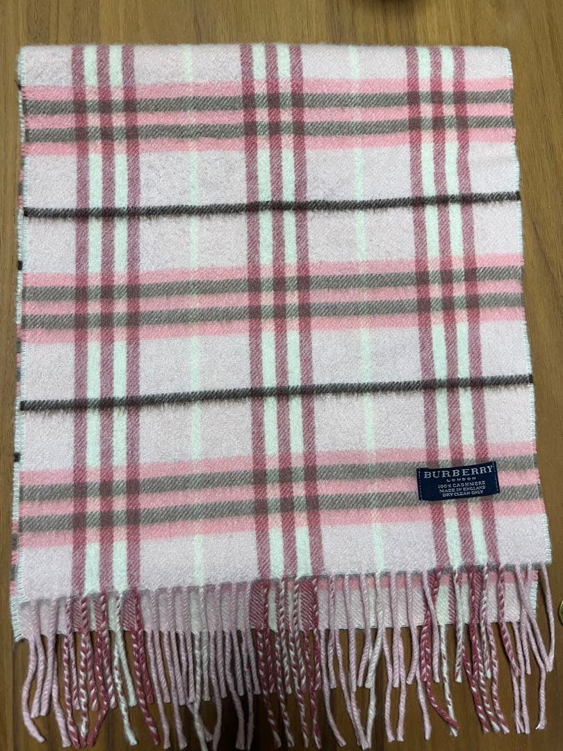 BURBERRY ピンク チェック柄 マフラー