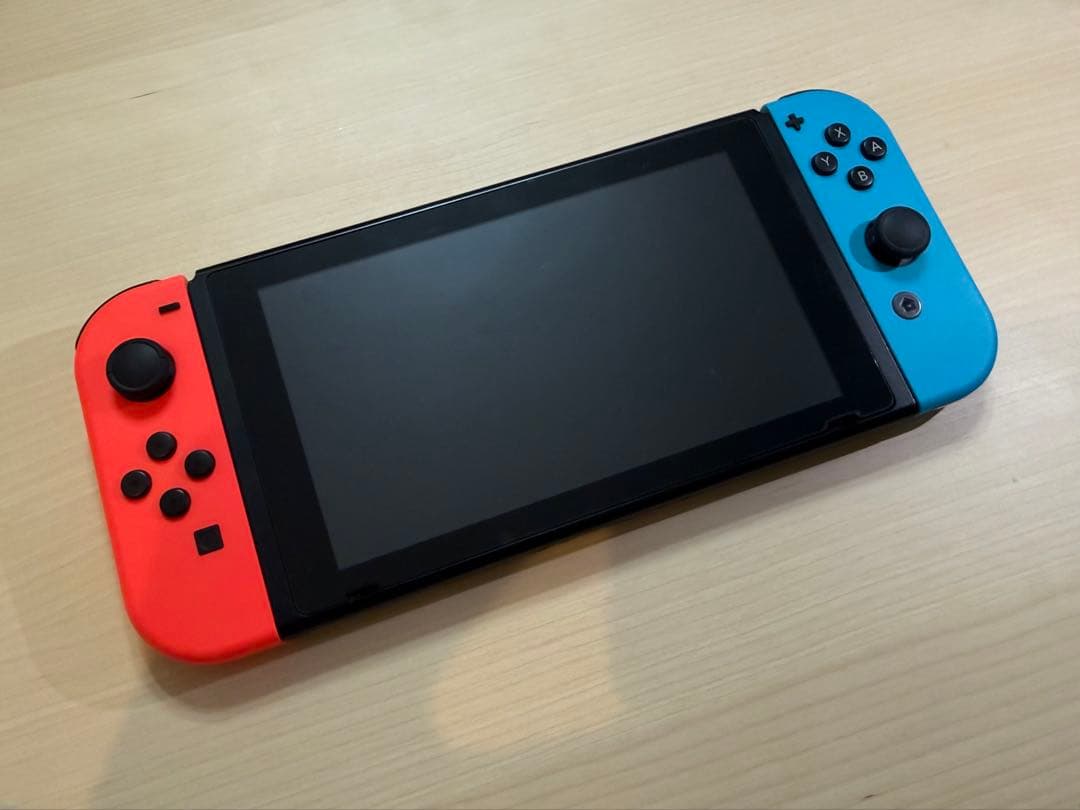 Nintendo Switch 本体 青赤 充電器・SDカード付