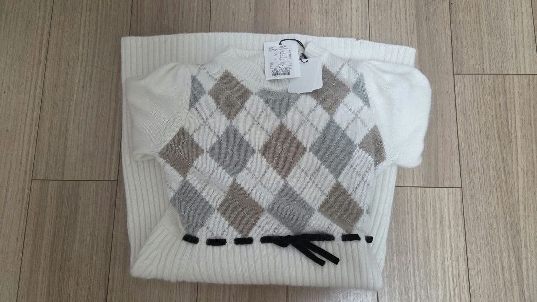 ワンピース herlipto Moor Argyle Ribbon Knit Dress
