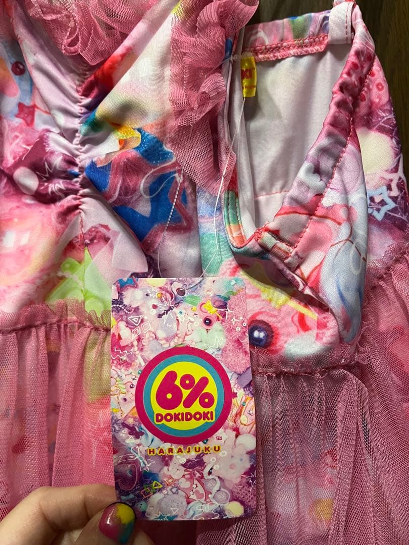 【タグ付き】6%DOKIDOKI シースルーロングキャミワンピース