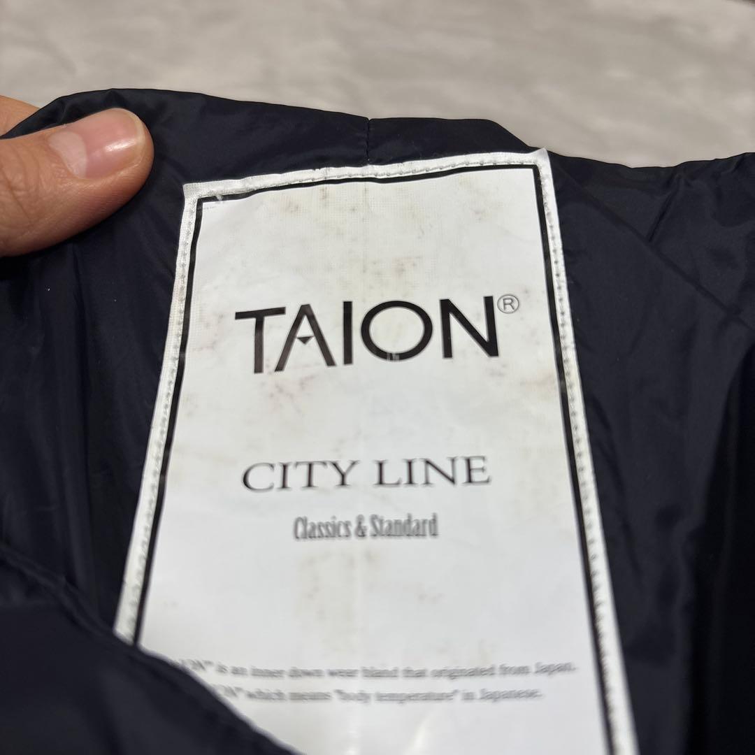 TAION　CITY CREW NECK DOWN COAT ネイビー