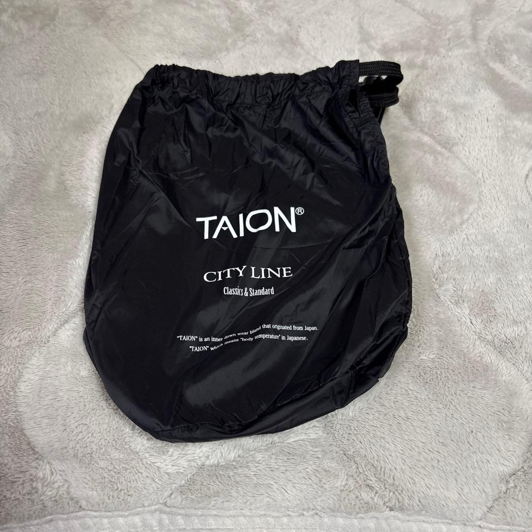 TAION　CITY CREW NECK DOWN COAT ネイビー