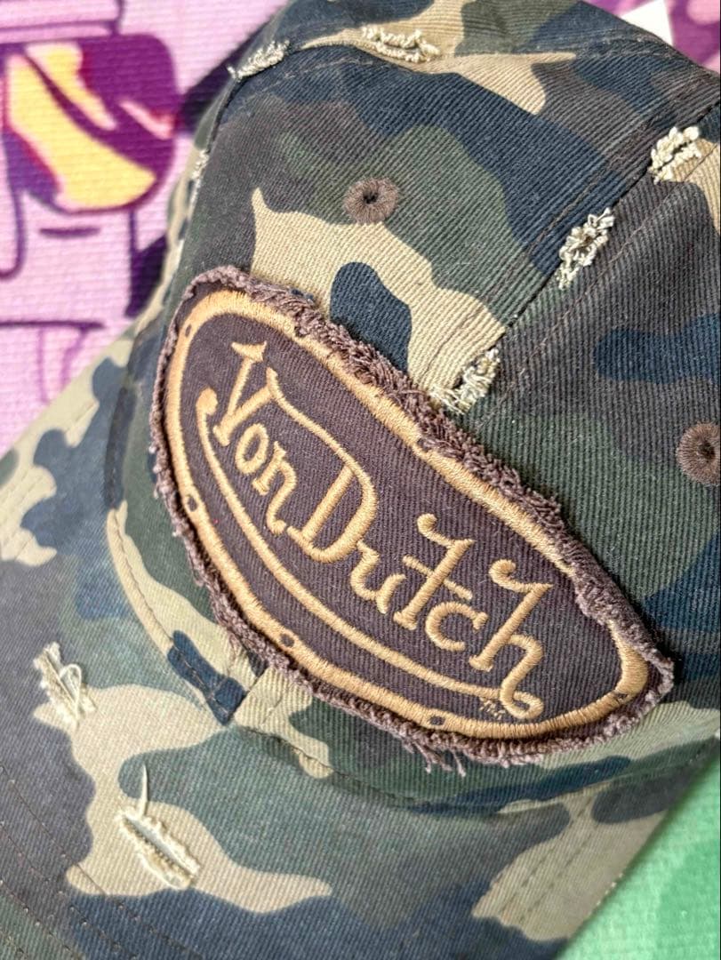 Von Dutch ボンダッチ キャップ 帽子 ハット カモフラ ダメージ迷彩