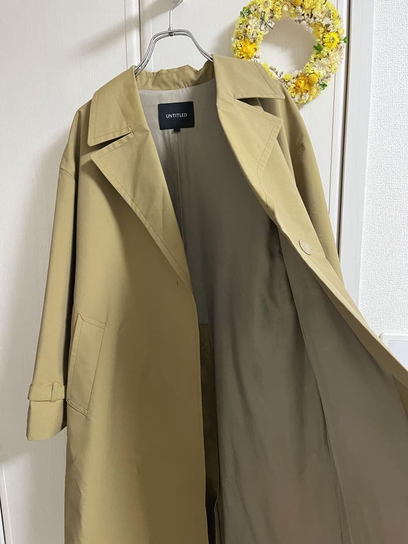 UNTITLEDドロップショルダー トレンチコートコットン混 定価4.8万円