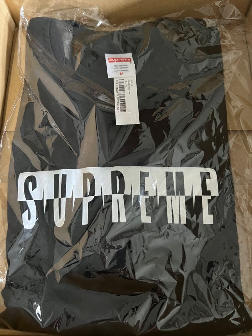 新品 Supreme シュプリーム Split Tee Black Mサイズ