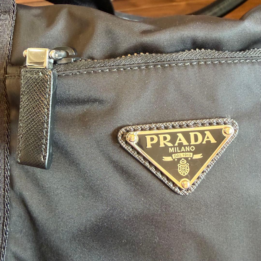 PRADA サフィアーノ ボストンバッグ ナイロン ブラック ネームタグ欠品