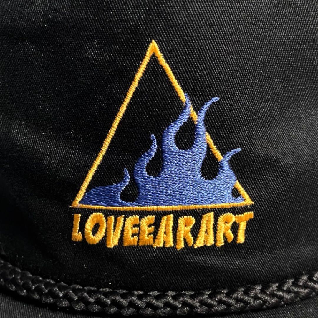 【キムタク着用】LOVE EAR ART スナップバック CAP 黒 ロゴ刺繍