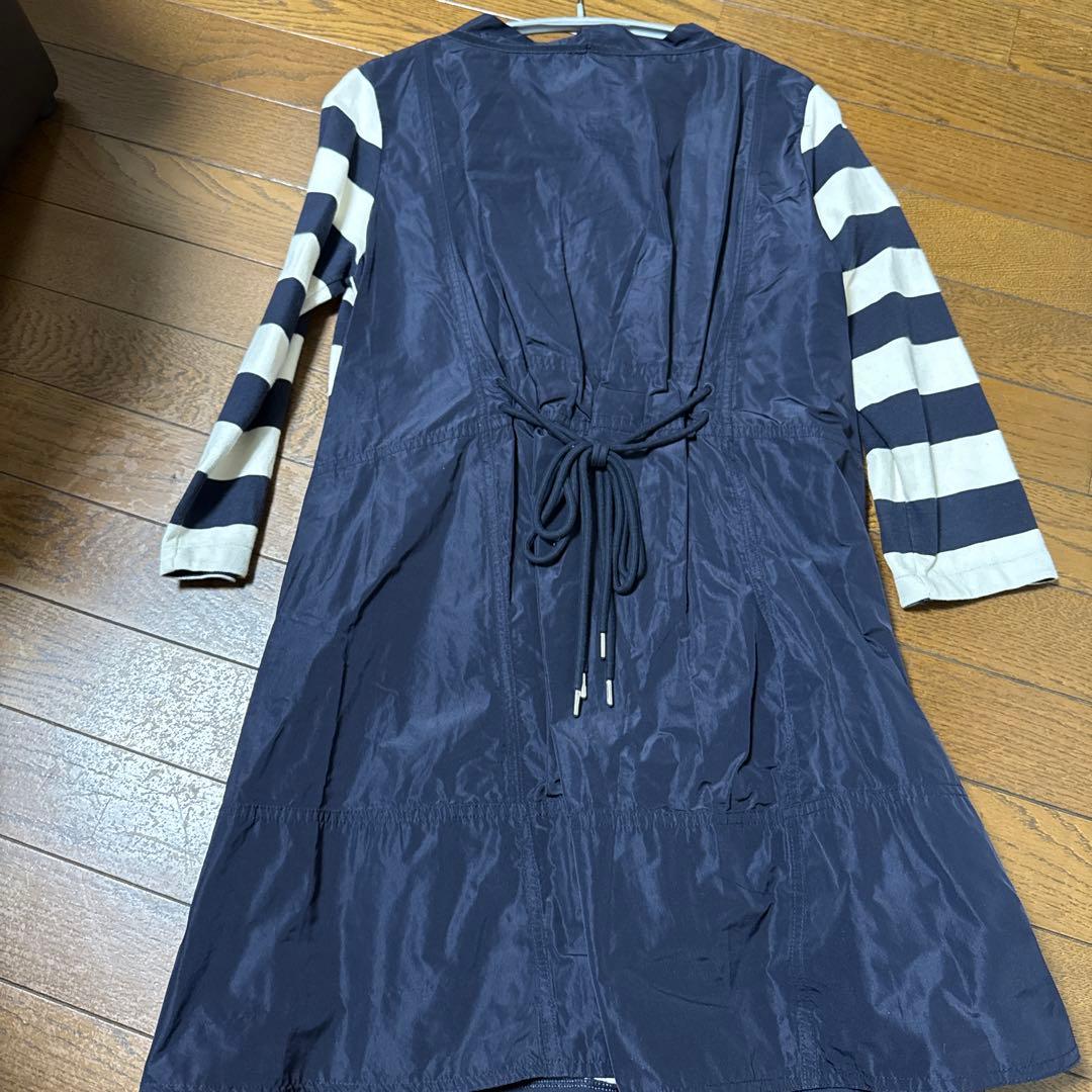 ボーダーデザイン長袖ワンピース