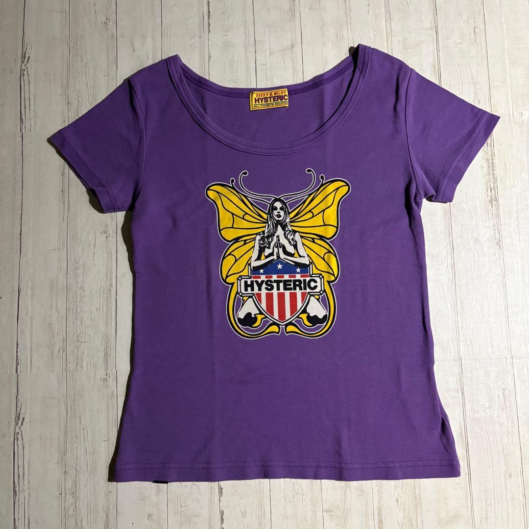 Hysteric Glamour バタフライガール チビTシャツ パープル
