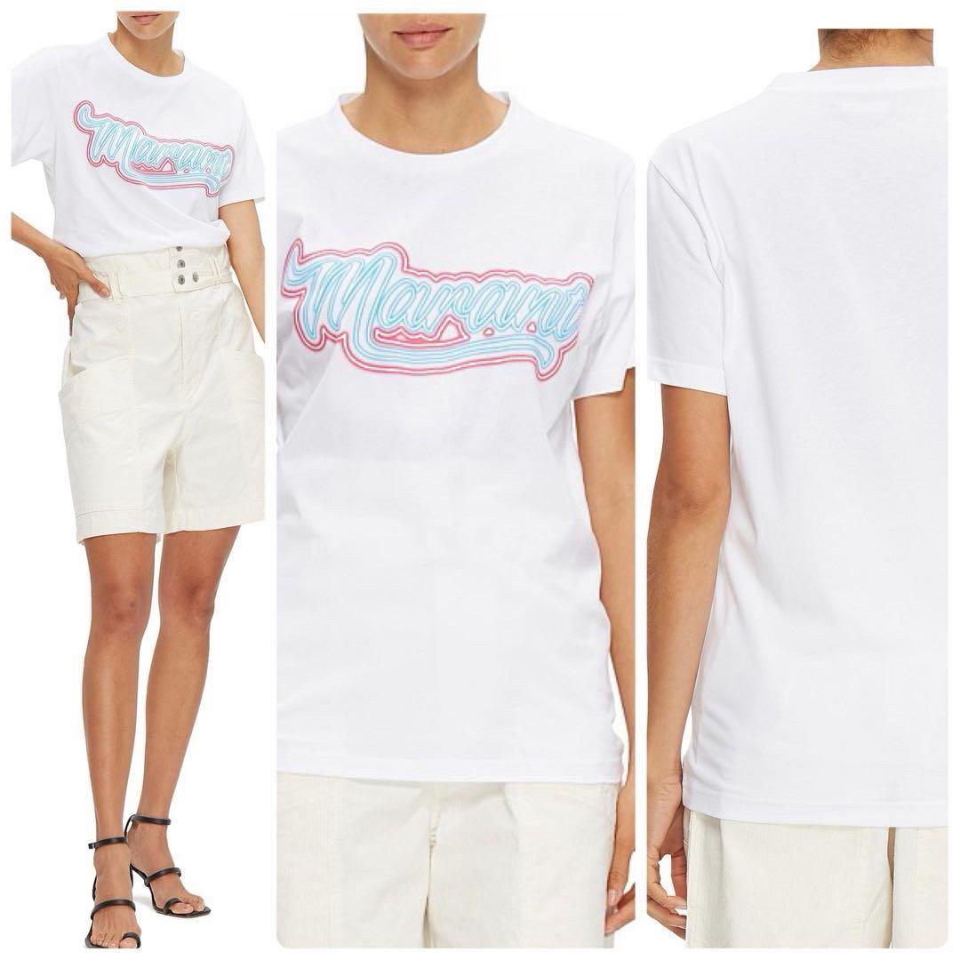 激レア希少！BTSジミン着用TシャツISABEL MARANTロゴTシャツ半袖白