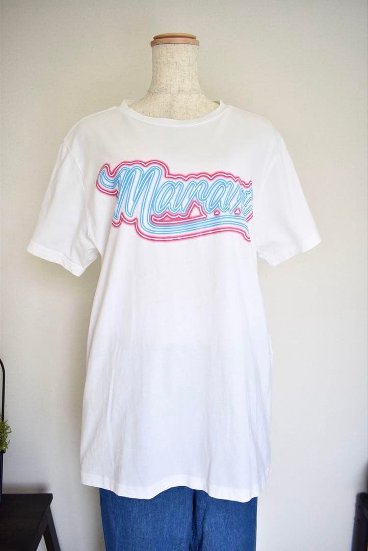激レア希少！BTSジミン着用TシャツISABEL MARANTロゴTシャツ半袖白