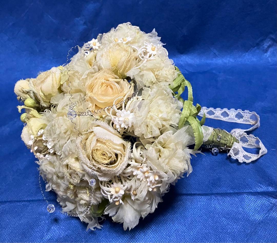 布花　染め花　アートフラワー　ハンドメイド　花たばのブーケ　2点セットおまとめ