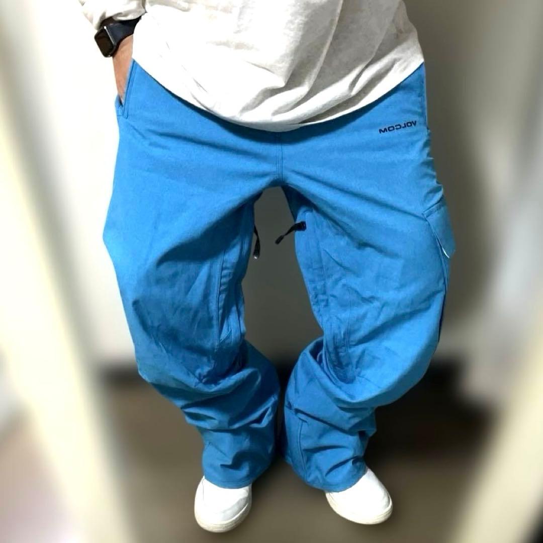 人気美品❗️ VOLCOM ボルコム　スノーボードパンツ　ブルー　メンズ　Mサイズ