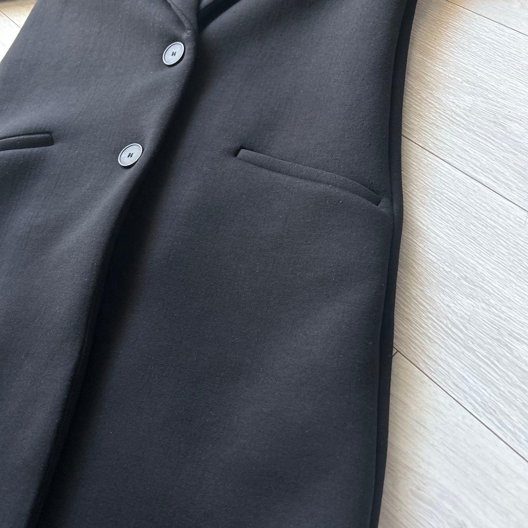 美品【ZARA】コントラストフードコートXS ブラック
