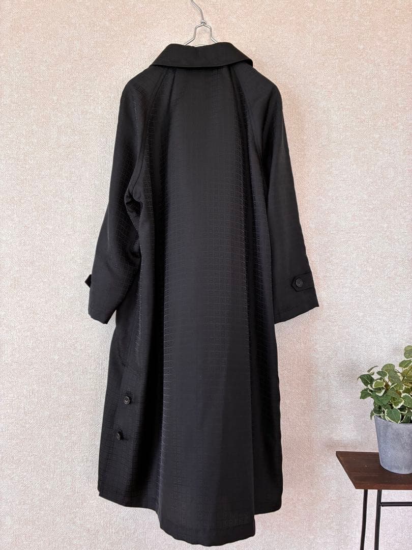 【未使用】DAKS LONDON コート 黒 ロゴ総柄 ジャガード 11AR