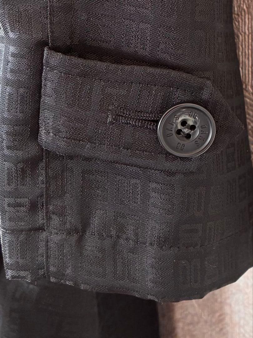 【未使用】DAKS LONDON コート 黒 ロゴ総柄 ジャガード 11AR