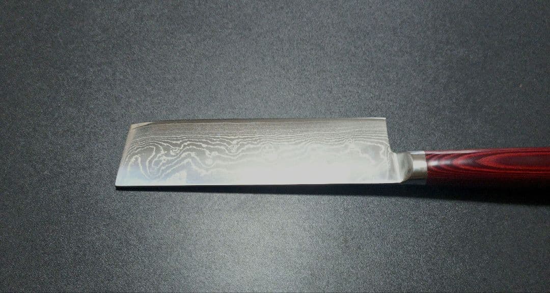 専用です。 ダマスカス鋼 菜切り、 肉切り包丁 赤いハンドル 新品未使用品