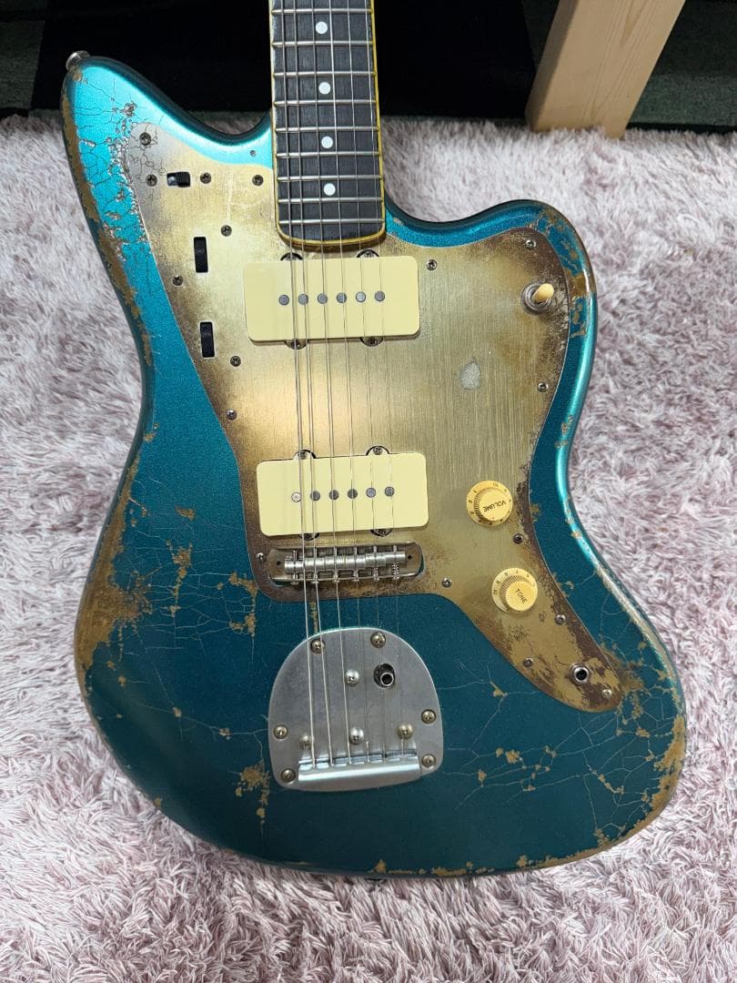 ハードレリック Jazzmasterタイプ Alnico PU 青緑メタリック
