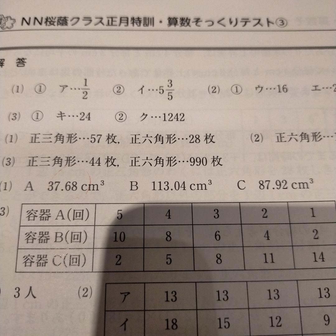 NN桜蔭そっくりテスト算数ファイナル1〜5.2025正月特訓1〜4セット