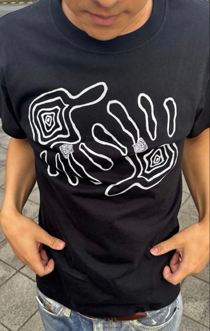 トップス Hand tee Black punkandyo fti