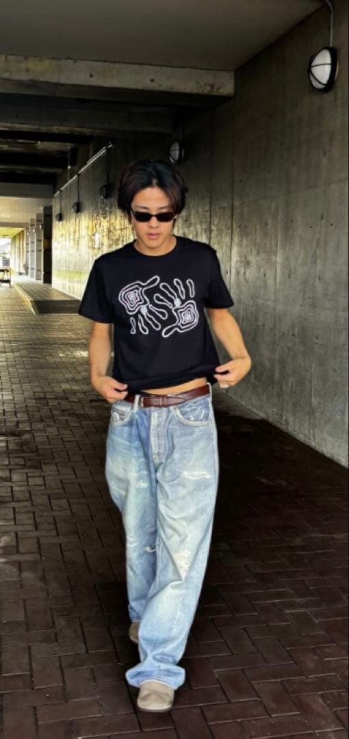 トップス Hand tee Black punkandyo fti