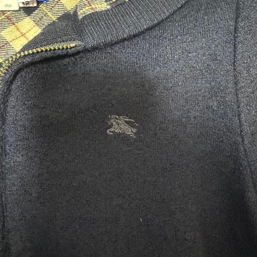 【クリーニング済】 バーバリーブルーレーベル ハーフジップワンピース フリル M