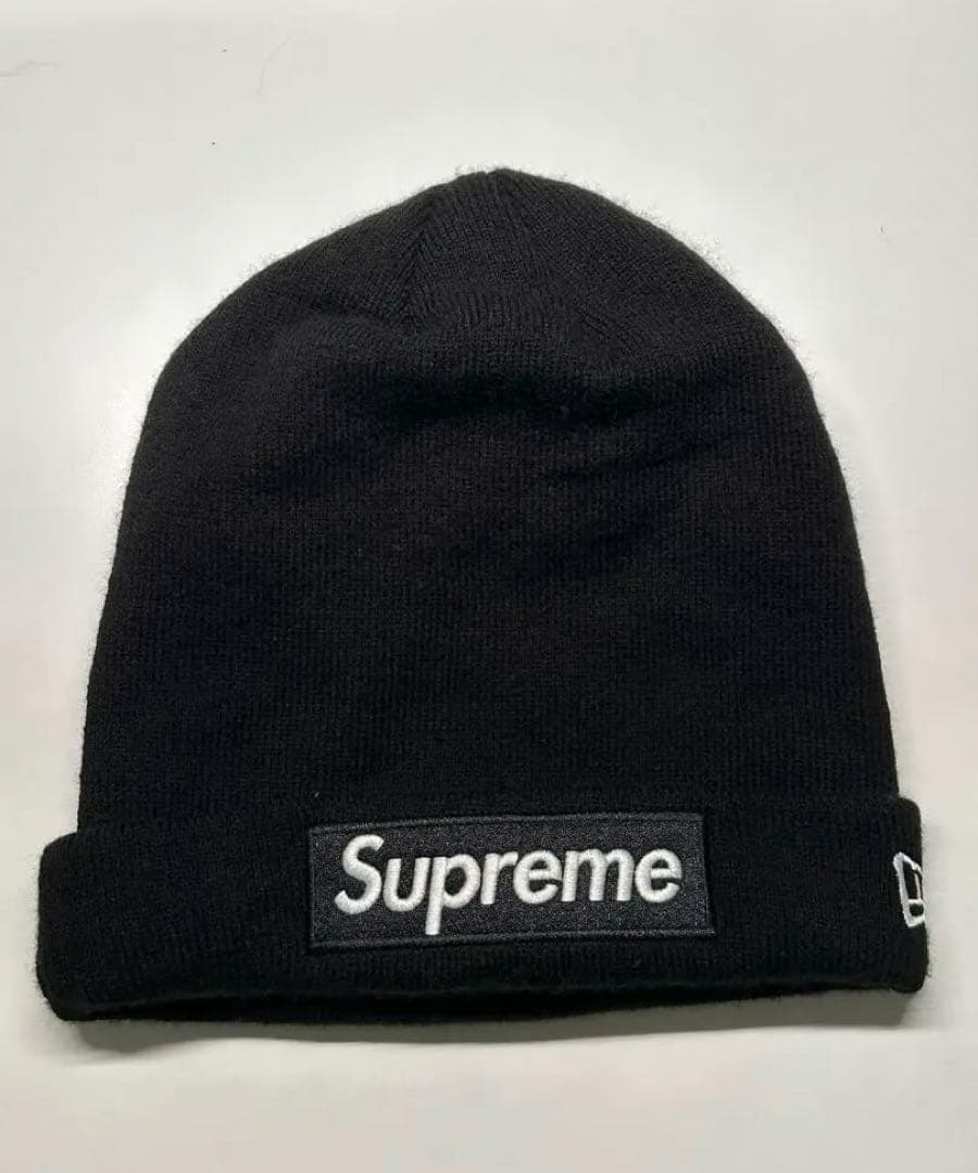 Supreme × New Era シュプリーム コラボ ニット帽 ブラック