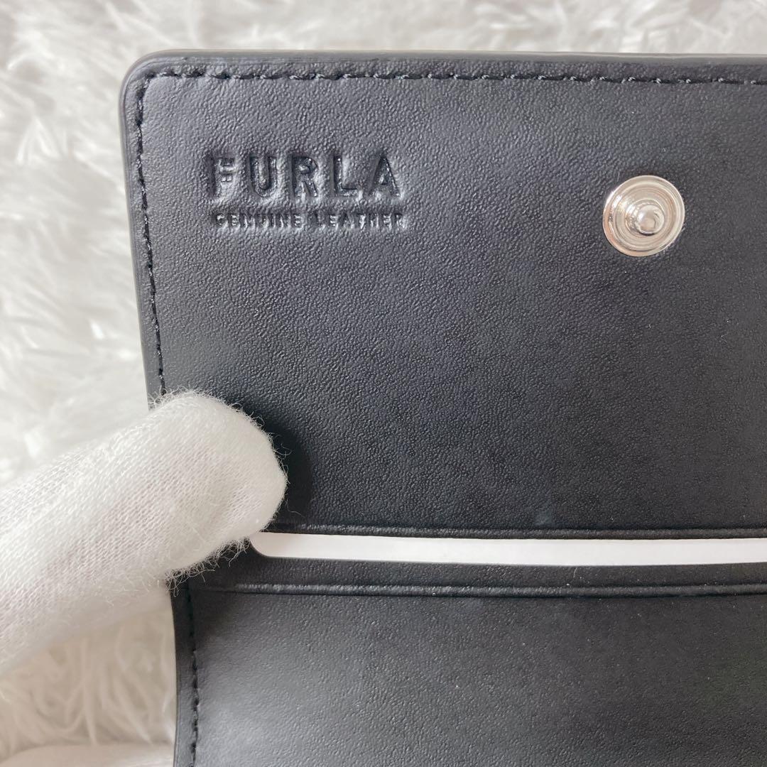 【未使用級】FURLA フルラ ブラック 黒 名刺入れ エナメル レディース