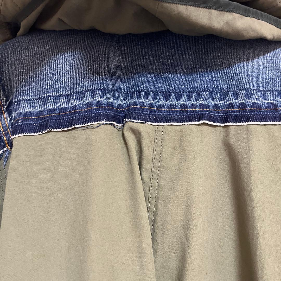 sacai デニムモッズコート フード付き