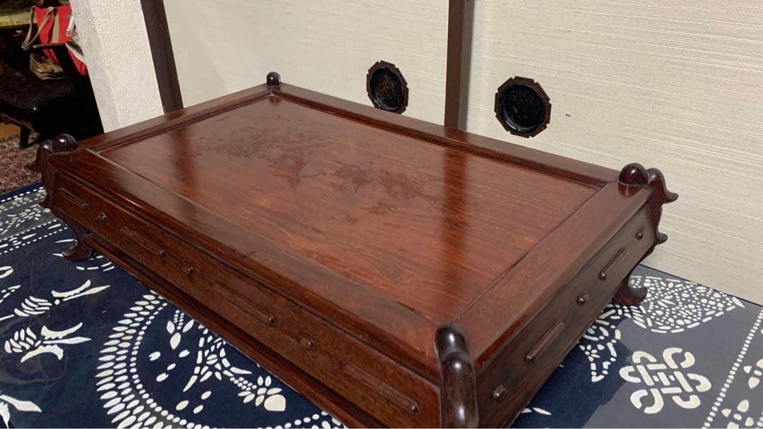【専用】花梨？紫檀？無垢材　高級銘木　特大　盆栽　美術品　台座　天板一枚板