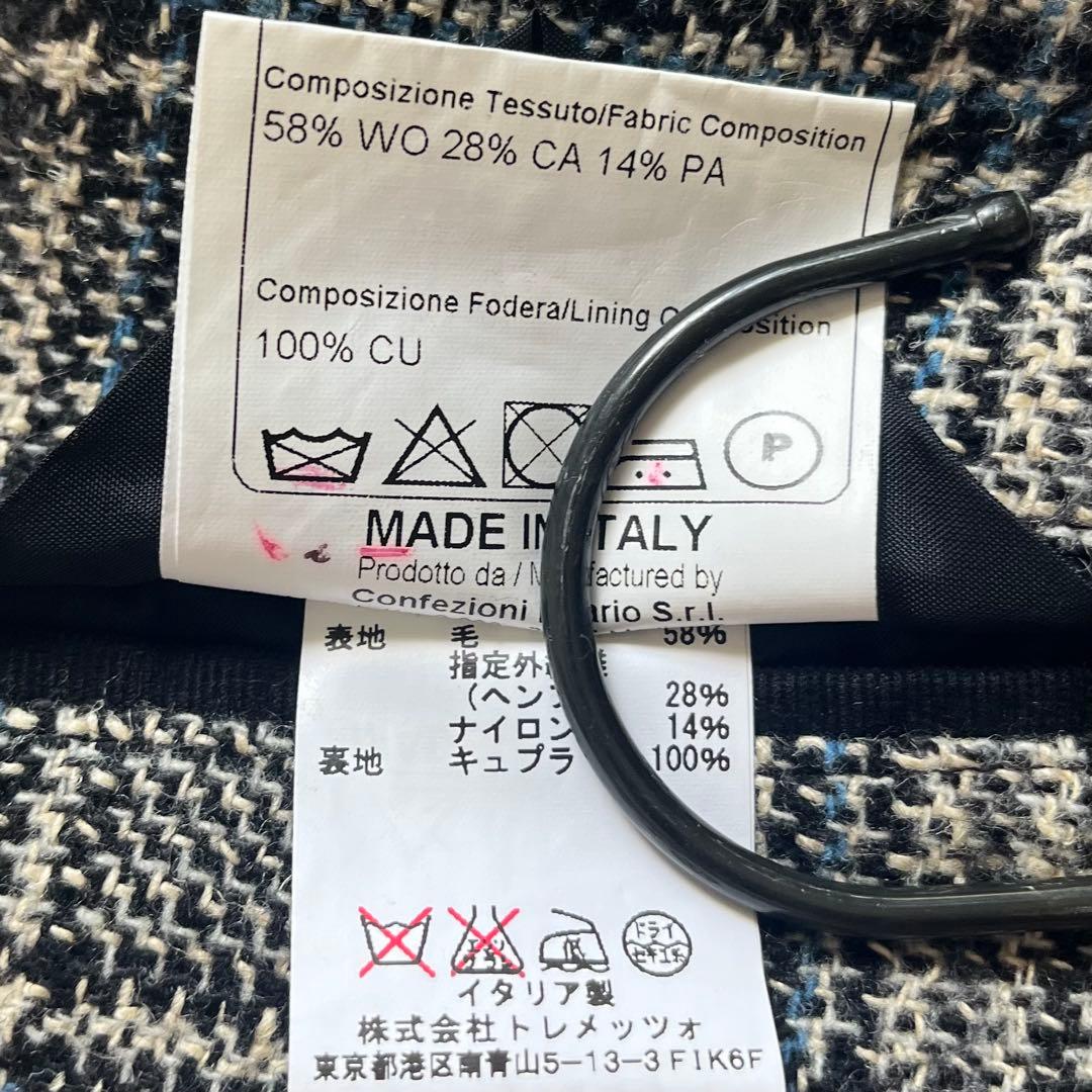 <美品>TAGLIATORE モノトーン 春夏ツイード ジャケット サイズ48