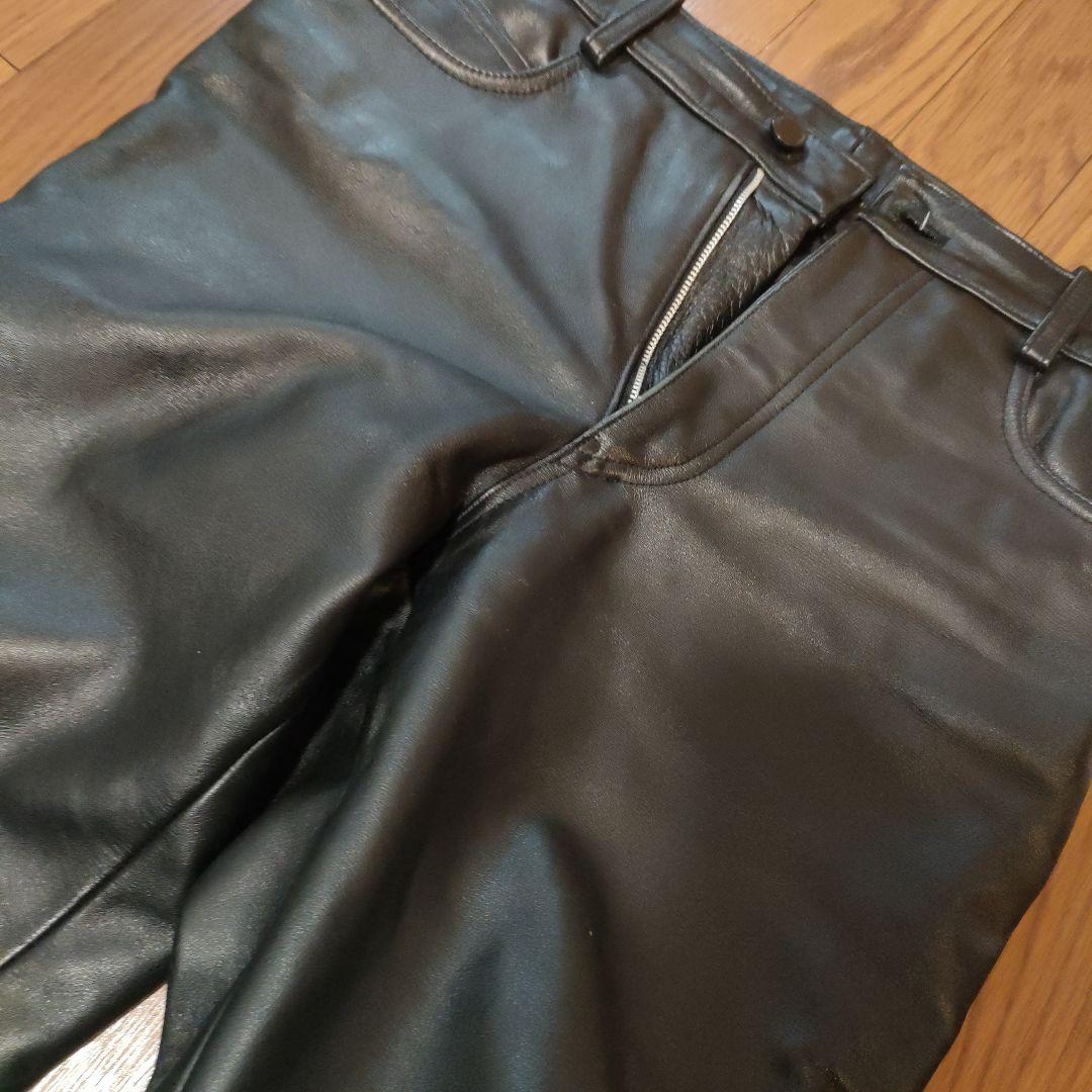 超美品　コムサメン　レザーパンツ　牛革