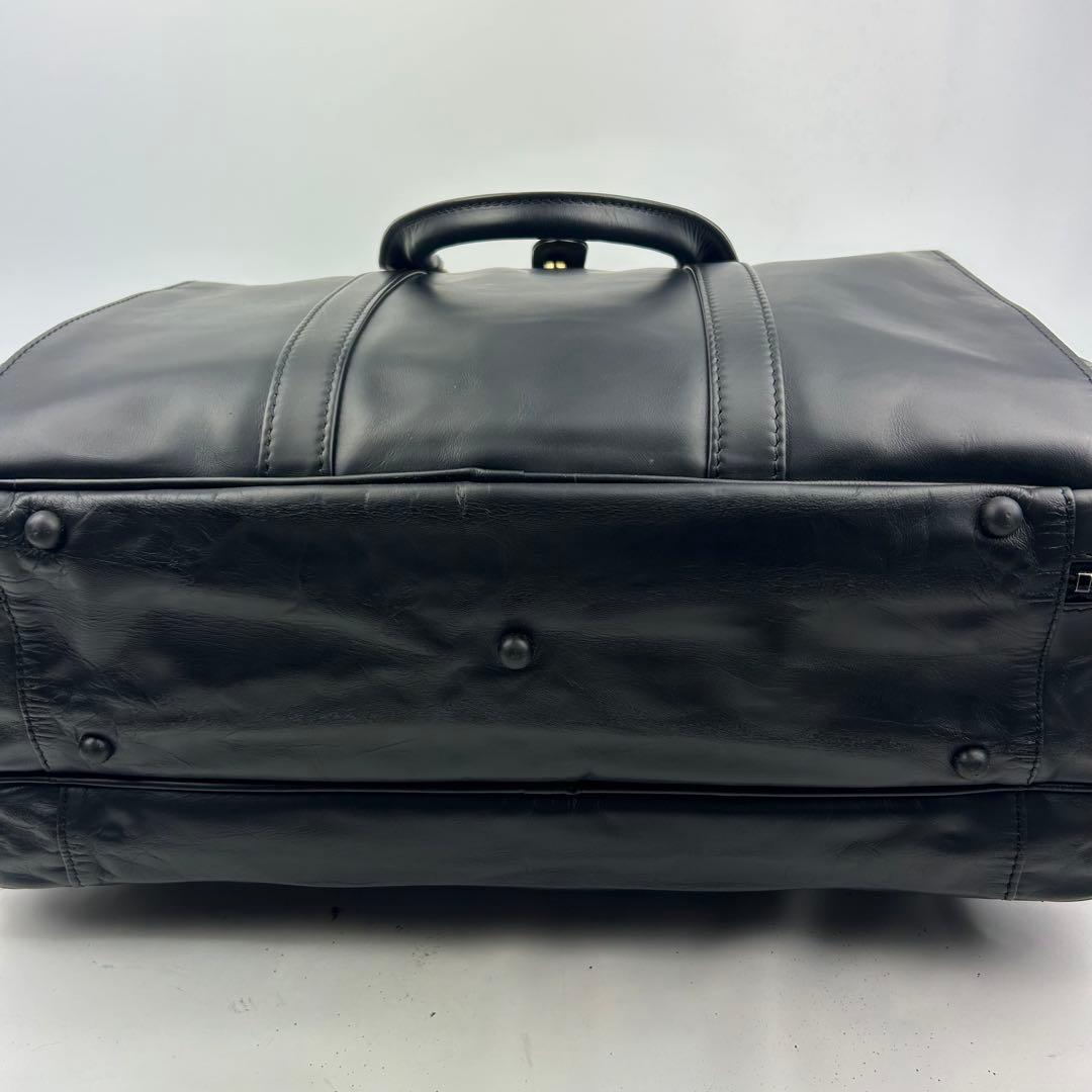 【美品】森田鞄製作所 ボストンバッグ　オールレザー　2way 大容量　鍵付き　黒