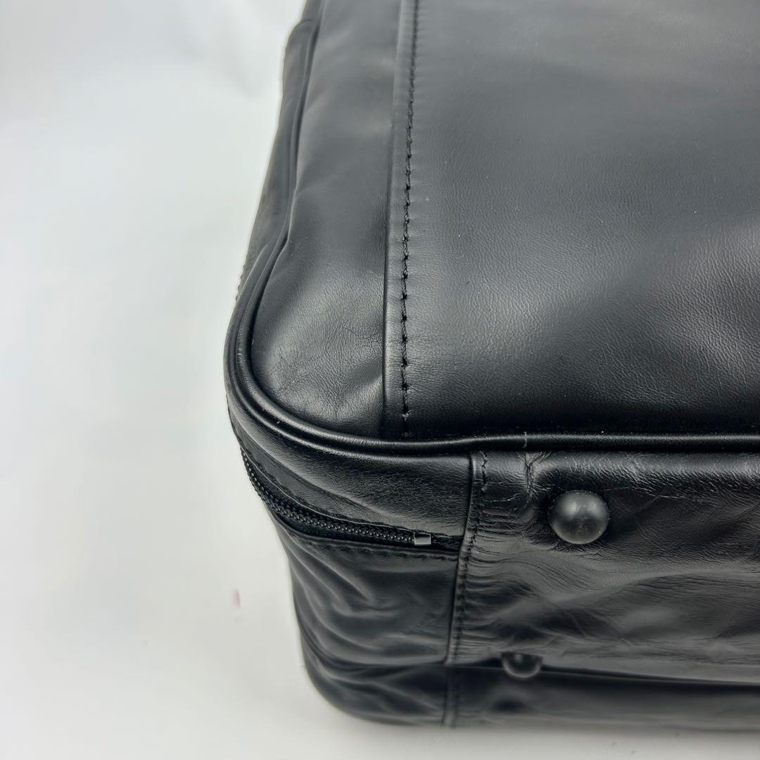 【美品】森田鞄製作所 ボストンバッグ　オールレザー　2way 大容量　鍵付き　黒