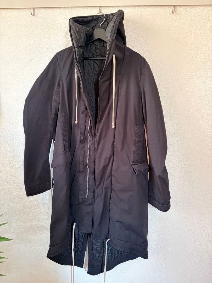 Rick owens drkshdw フィッシュテール フーデッドコート