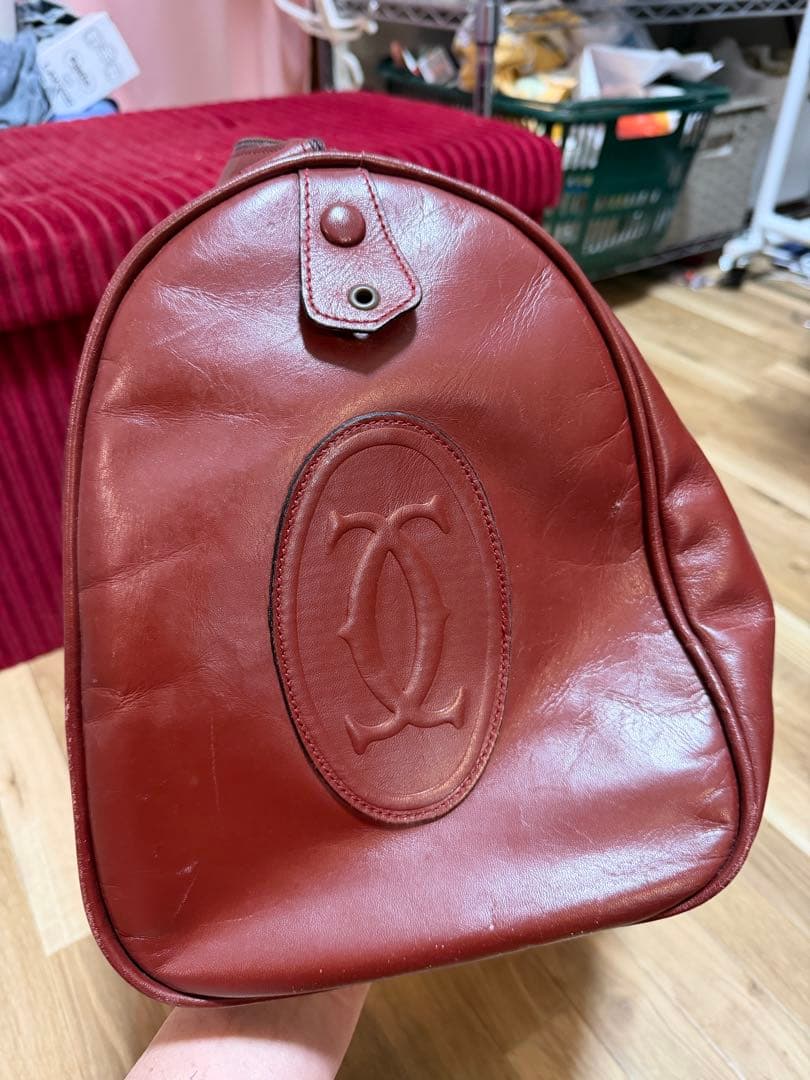 な*ち様 Cartier カルティエ ワインレッドボストンバッグ