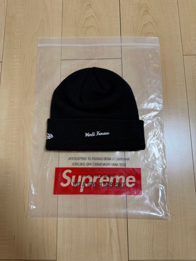 supreme ビーニー ニット帽 ボックスロゴ ブラック
