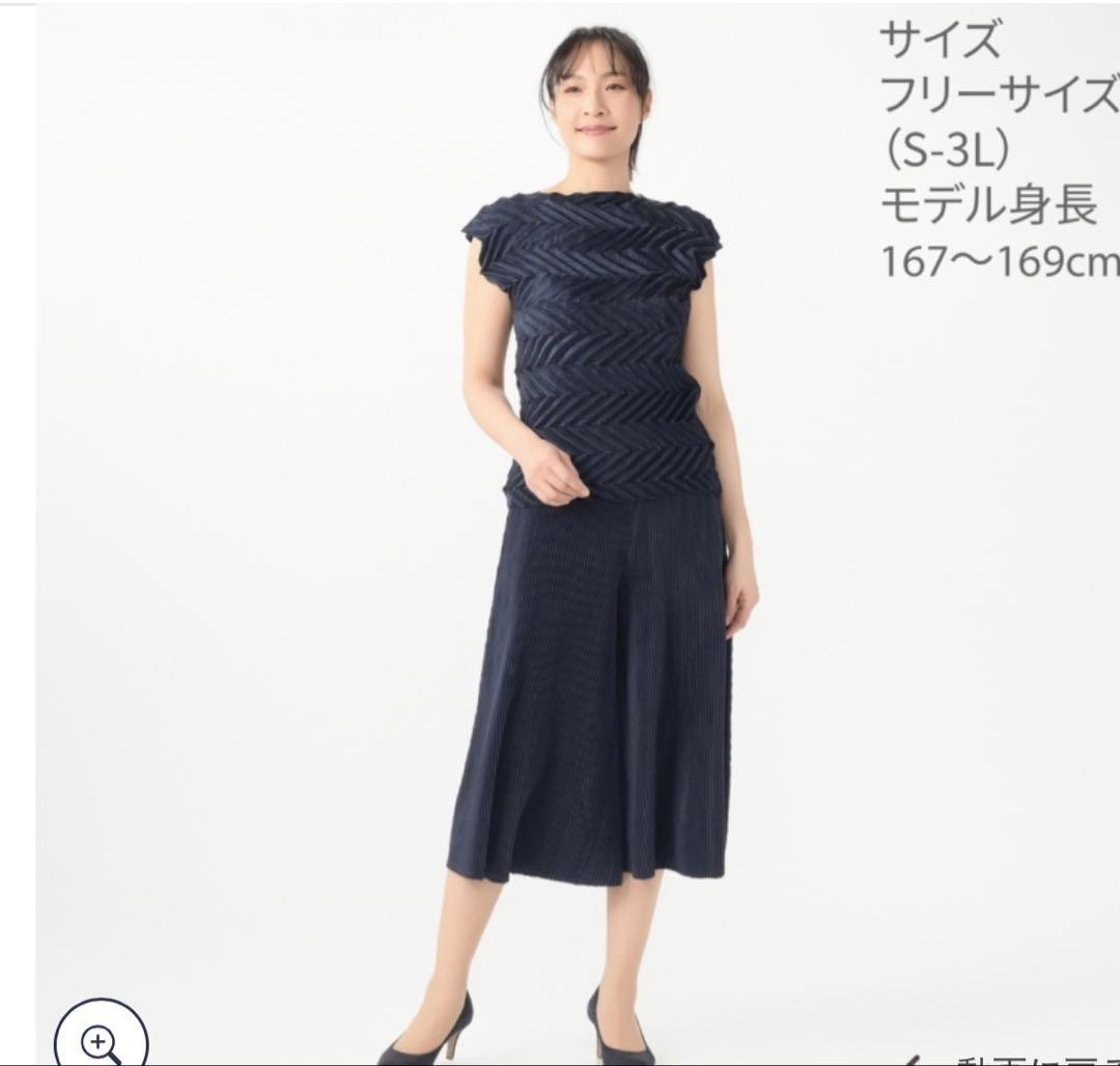 お得！SPECCHIO シャトルプリーツフリーサイズキュロットフレアパンツ